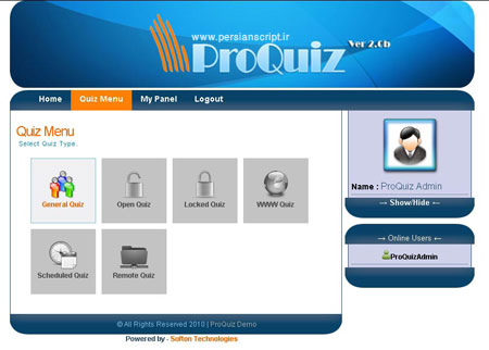 اسکریپت آزمون آنلاین اینترنتی ProQuiz نسخه 2.0.2