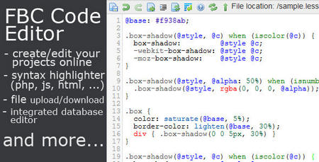 اسکریپت ویرایشگر آنلاین فایل ها FBC Code Editor