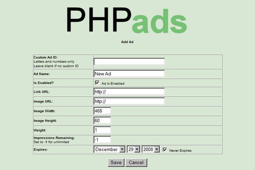 اسکریپت رایگان مدیریت تبلیغات PHPads