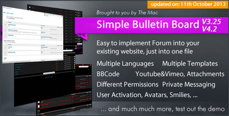 اسکریپت انجمن ساز Simple Bulletin Board نسخه ۴.۲