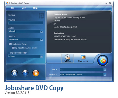 رایت دیسک های DVD توسط Joboshare DVD Copy 