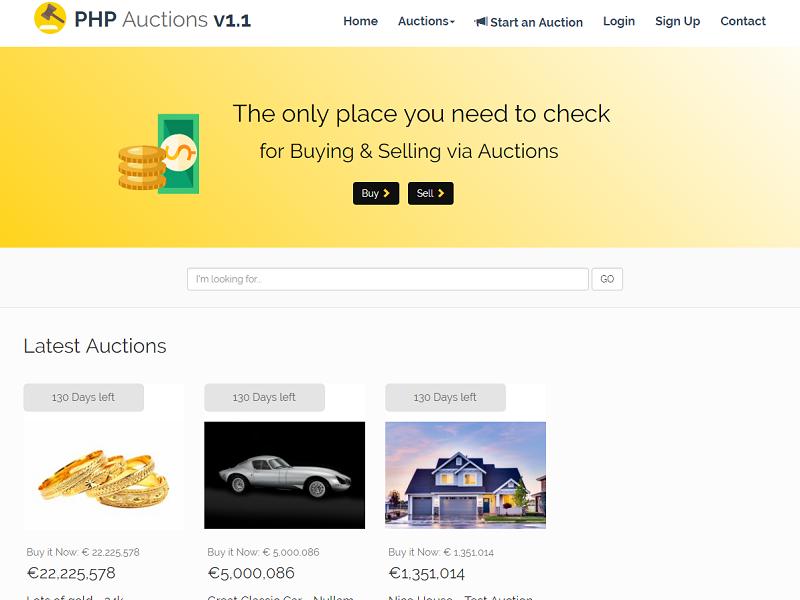 اسکریپت راه اندازی سایت مزایده آنلاین PHP Auctions Script